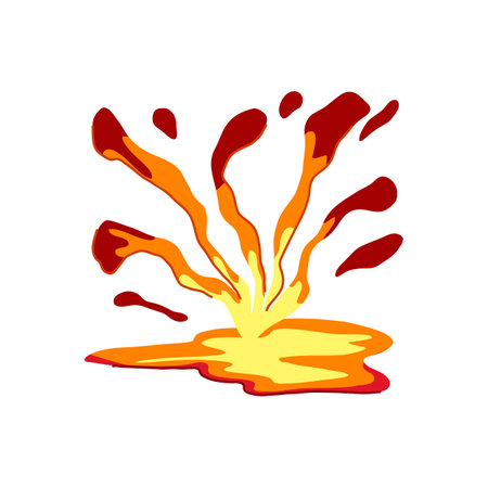 flow liquid lava cartoon vector illustrationのイラスト素材