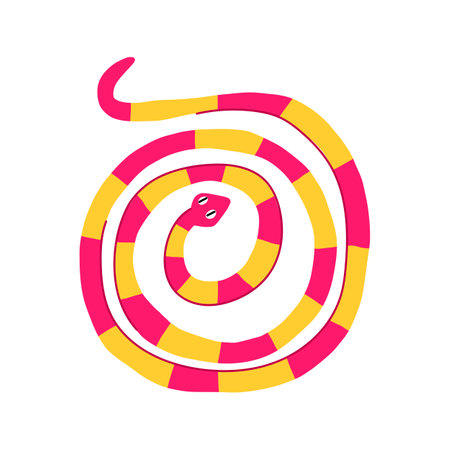 scales snake oriental cartoon vector illustration