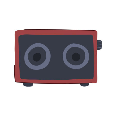 volume speaker music cartoon vector illustrationのイラスト素材