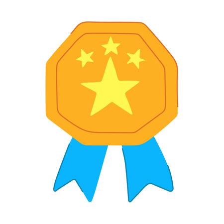 award star badge cartoon vector illustrationのイラスト素材