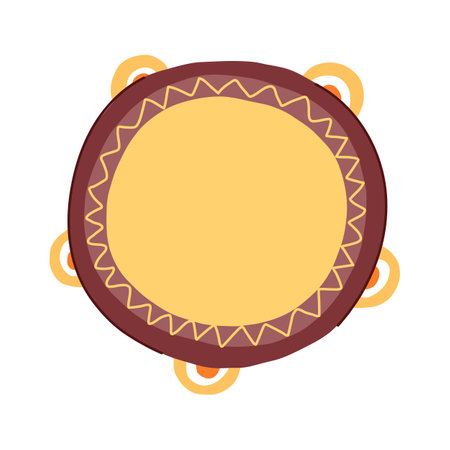 beat tambourine cartoon vector illustrationのイラスト素材