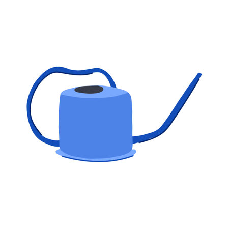 flowers watering can metal cartoon vector illustrationのイラスト素材