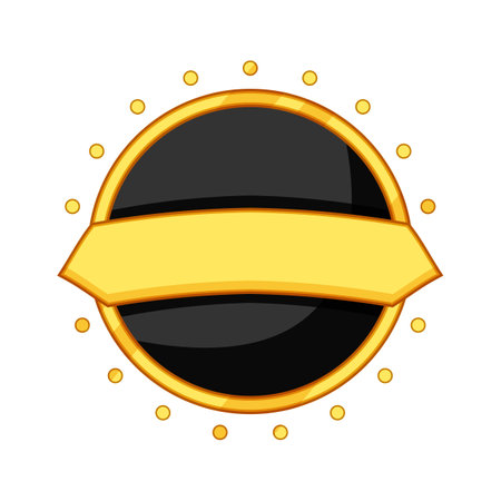 prestige badge golden luxury cartoon vector illustrationのイラスト素材