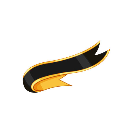 elegance ribbon golden luxury cartoon vector illustrationのイラスト素材