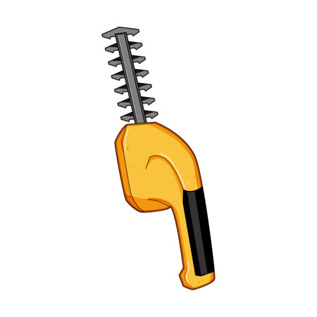 hedge tree trimmer cartoon vector illustrationのイラスト素材