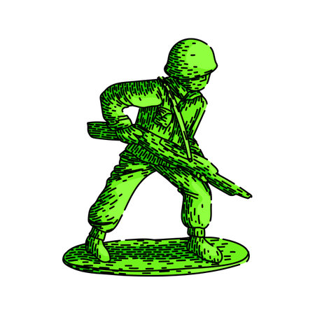 collectible toy soldier sketch hand drawn vectorのイラスト素材