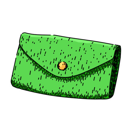 retro wallet sketch hand drawn vectorのイラスト素材