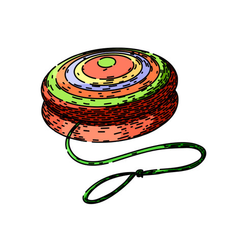 loop yo yo sketch hand drawn vectorのイラスト素材