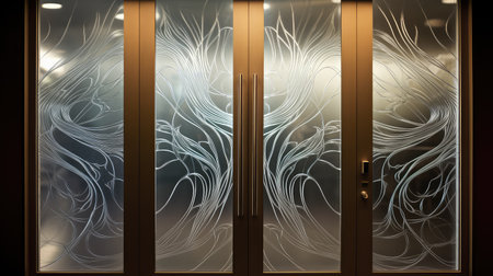 design glass office door illustration sophistication focal, space light, ambiance unique design glass office doorの素材