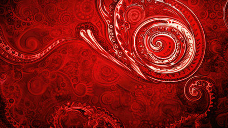 screen red paisley background illustration high definition, vibrant rich, colors display screen red paisley backgroundの素材