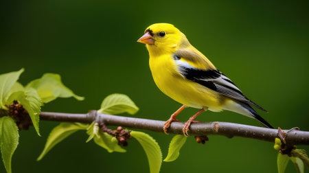 plumage american gold finch illustration wings male, branch vibrant, small colorful plumage american gold finchの素材