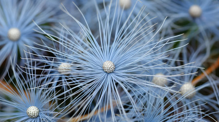 seed blue fescue illustration head close, up intricate, structure miniature seed blue fescueの素材