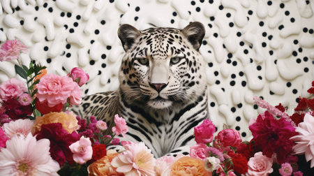 cow animal print black and white illustration giraffe snake, python jaguar, panther lynx cow animal print black and whiteの素材