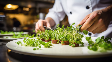 culinary micro green illustration freshness vibrant, flavor texture, organic sprouts culinary micro greenの素材