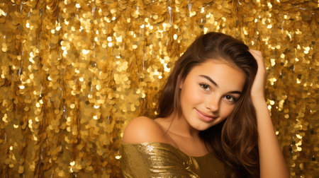 glitter gold sparkly background illustration glamorous dazzling, backdrop photoshoot, radiant twinkle glitter gold sparkly backgroundの素材