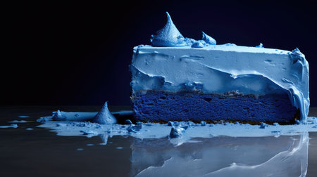 creamy blue smear illustration smooth contrast, tactile dessert, icing decoration creamy blue smearの素材
