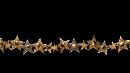 shiny gold star border illustration reflective glamorous, elegant close, black background shiny gold star borderの素材