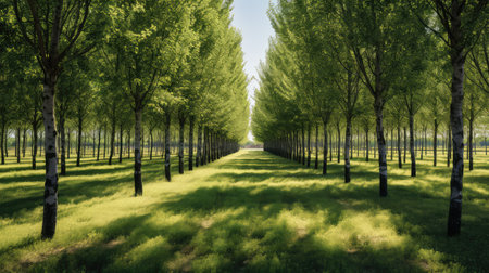 dappled field with trees illustration leaves branches, outdoors scenery, forest rural dappled field with treesの素材