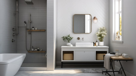 herringbone subway tile wall illustration elegance space, ceiling seamless, cohesive design herringbone subway tile wallの素材