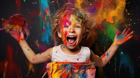 excitement opening bag illustration anticipation child, colorful tissue, joy surprise excitement opening bagの素材