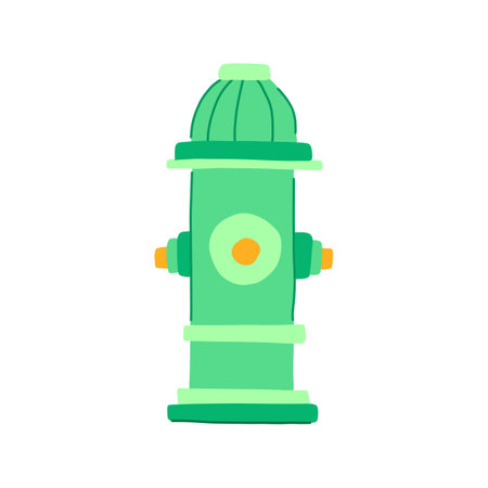 valve fire hydrant cartoon vector illustrationのイラスト素材