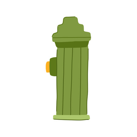 metal fire hydrant cartoon vector illustrationのイラスト素材
