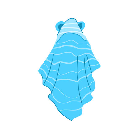 cute hooded baby towel cartoon vector illustrationのイラスト素材