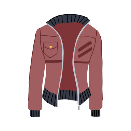 bomber leather jacket female cartoon vector illustrationのイラスト素材