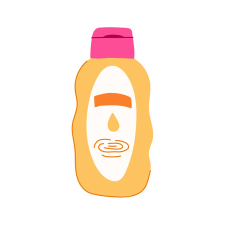 soft lotion baby cartoon vector illustrationのイラスト素材