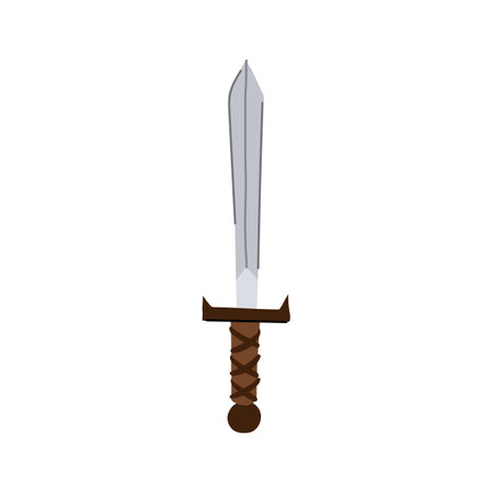 battle viking sword cartoon vector illustrationのイラスト素材
