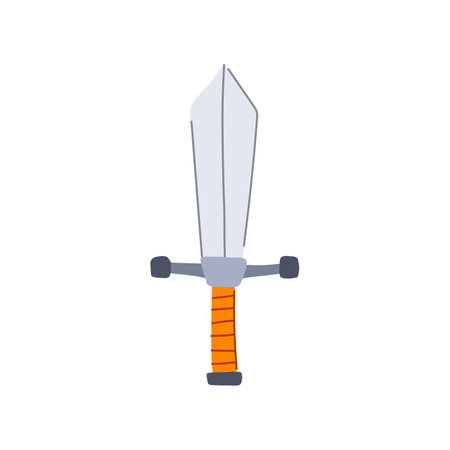 legend viking sword cartoon vector illustrationのイラスト素材