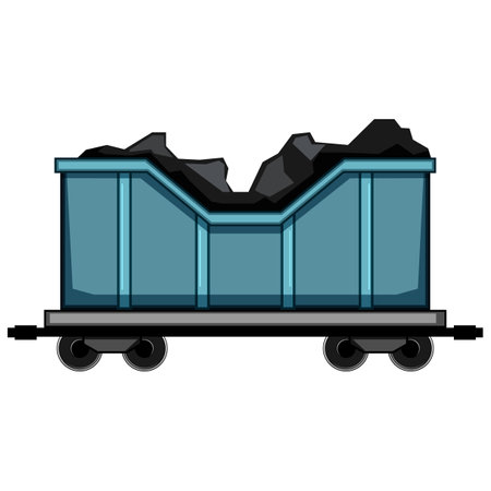 mining coal wagon cartoon vector illustrationのイラスト素材