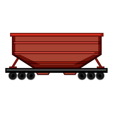 shipment coal wagon cartoon vector illustrationのイラスト素材
