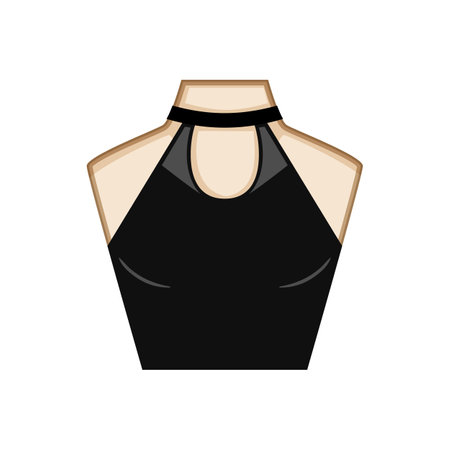 trend neckline dress cartoon vector illustrationのイラスト素材