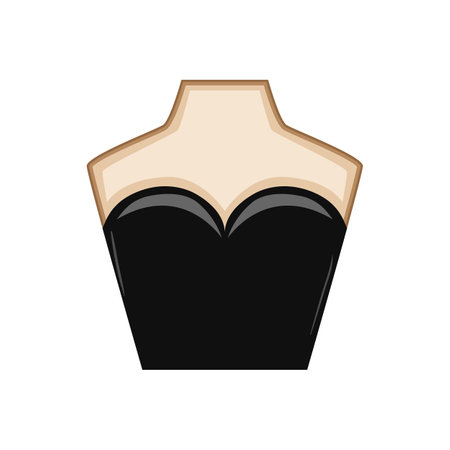 evening neckline dress cartoon vector illustrationのイラスト素材