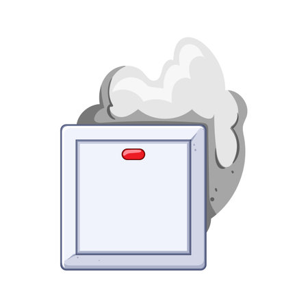 insulation short circuit fire cartoon vector illustrationのイラスト素材