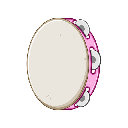 rhythm tambourine cartoon vector illustrationのイラスト素材
