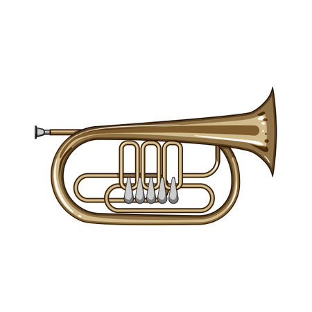 mouthpiece trumpet cartoon vector illustrationのイラスト素材