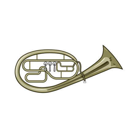 mouthpiece tuba cartoon vector illustrationのイラスト素材