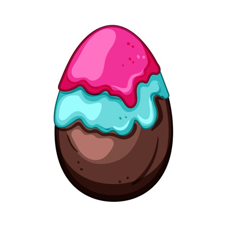 dessert chocolate egg cartoon vector illustrationのイラスト素材