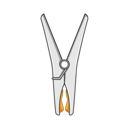 wooden clothespin cartoon vector illustrationのイラスト素材