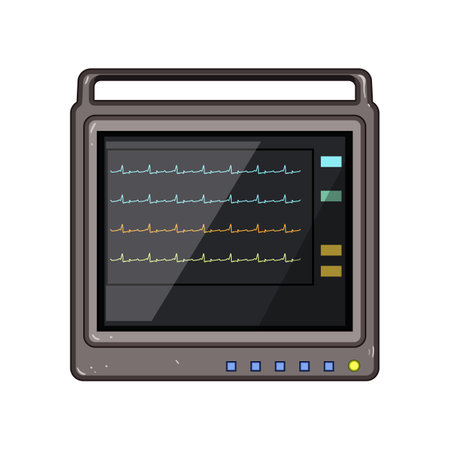 cardiac ekg monitor cartoon vector illustrationのイラスト素材