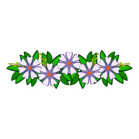 bohemian flower crown cartoon vector illustrationのイラスト素材