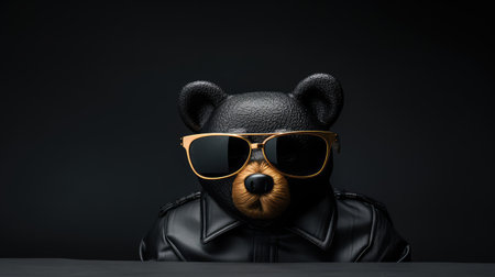 minimalist bear black backgroundの素材