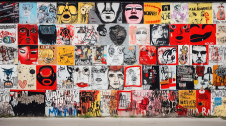 urban artwork on wallの素材