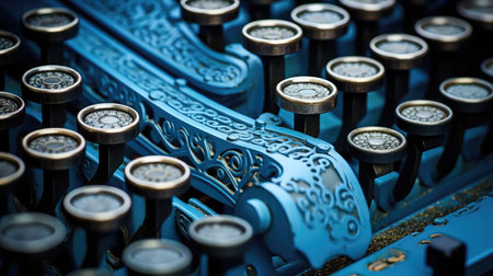 metal blue typewriterの素材