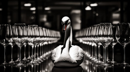 tasting black and white swanの素材