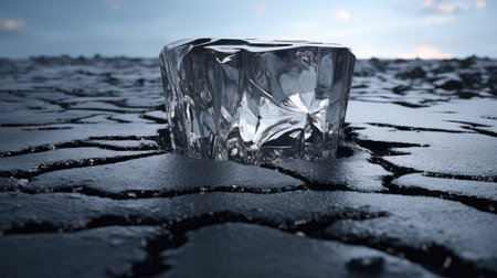 surface black asphalt road and white dividing linesの素材