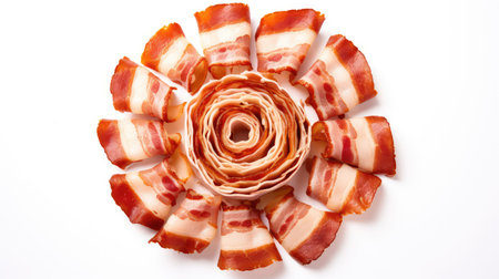 circular bacon white backgroundの素材