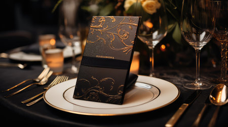 refinement black and gold menuの素材